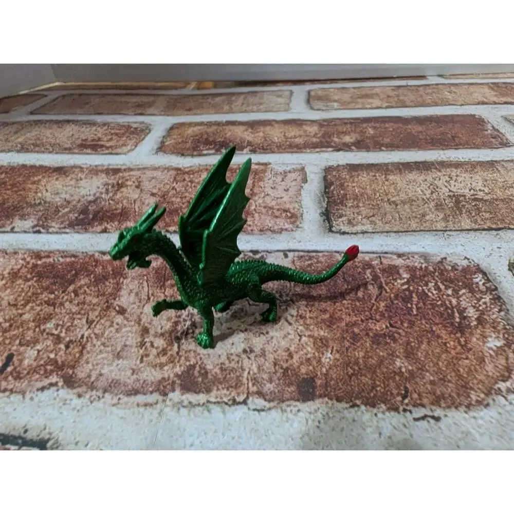 Safari Brand Shiny Green Winged Dragon Toy Collectible Figure Kids Pretend Play